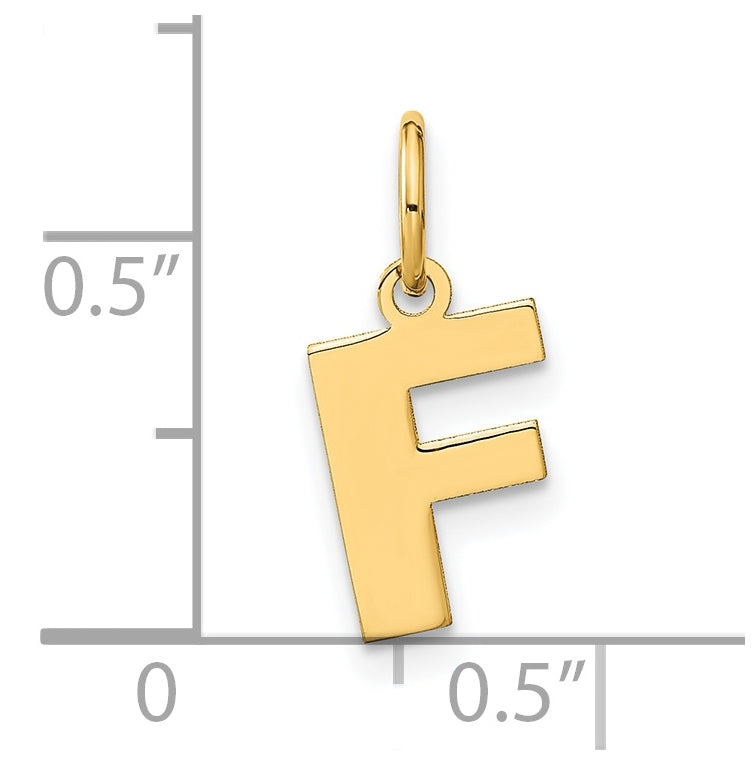 Sterling Silver Gold-plated Letter F Initial Pendant