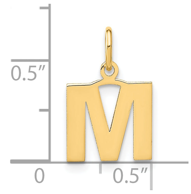 14K Yellow Gold M Initial Pendant