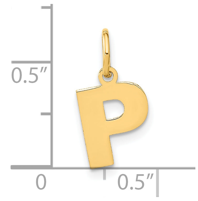 14K Yellow Gold P Initial Pendant