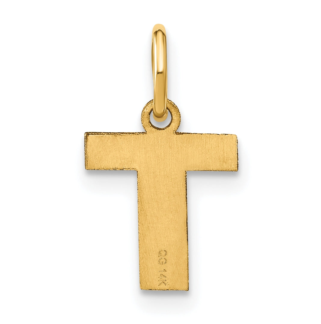 14K Yellow Gold T Initial Pendant