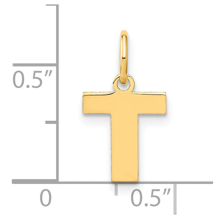 14K Yellow Gold T Initial Pendant
