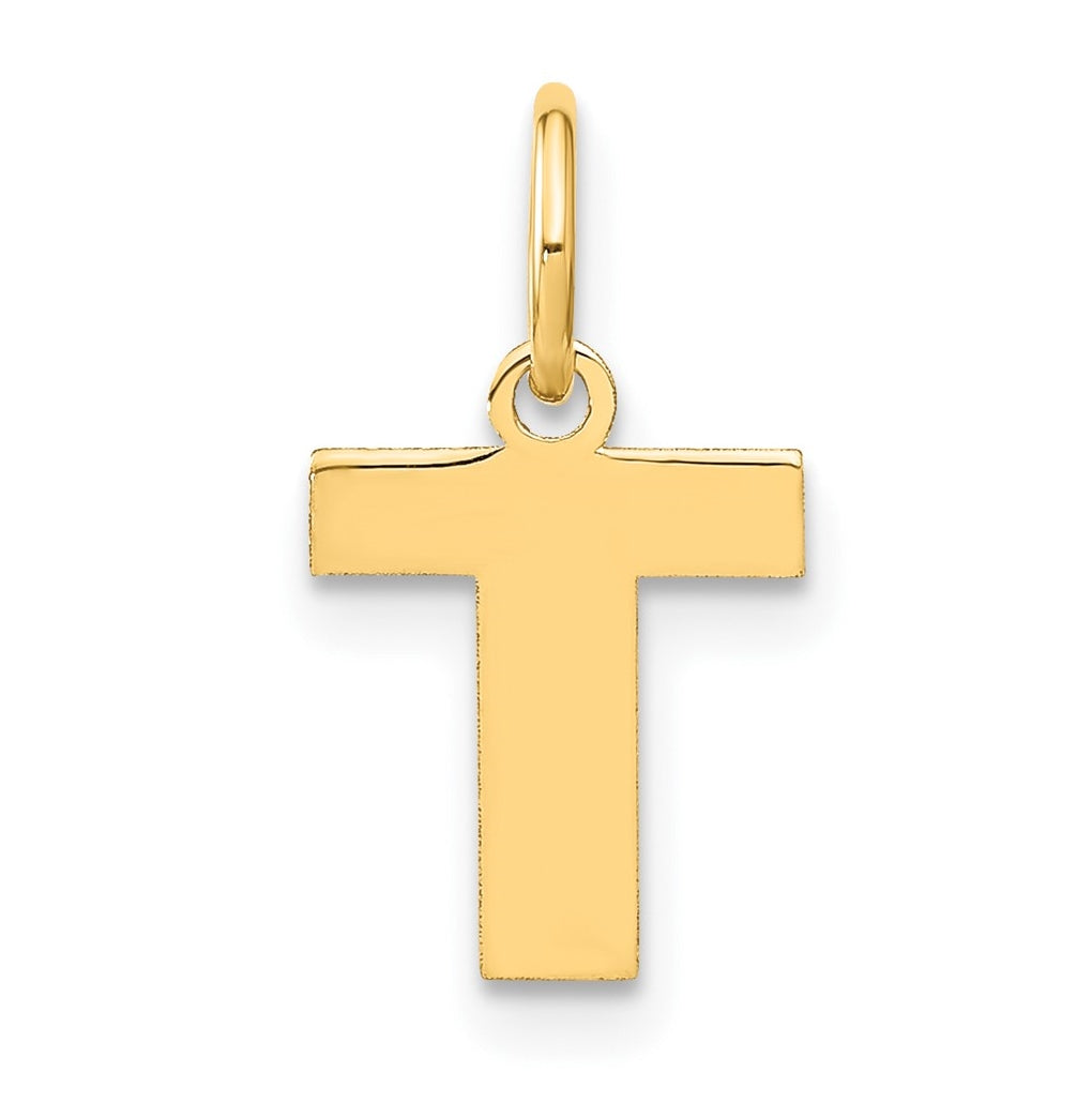 14K Yellow Gold T Initial Pendant