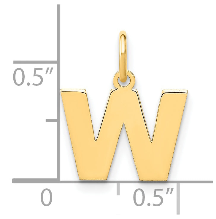 Sterling Silver Gold-plated Letter W Initial Pendant