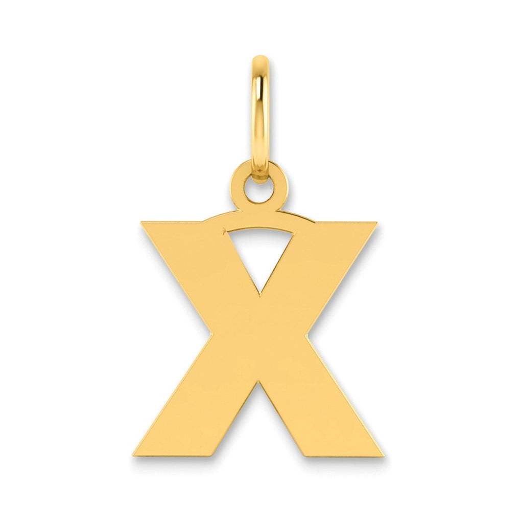 Sterling Silver Gold-plated Letter X Initial Pendant