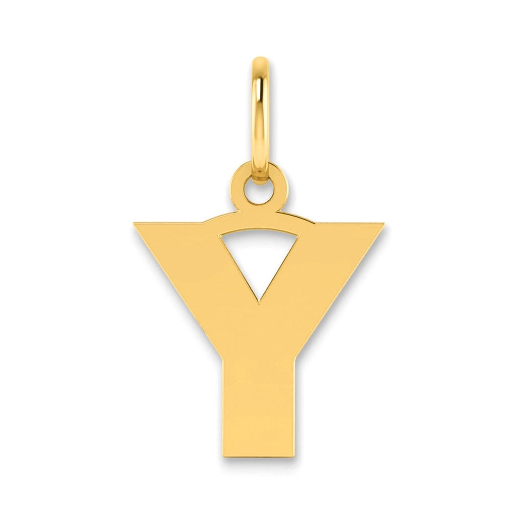 Sterling Silver Gold-plated Letter Y Initial Pendant