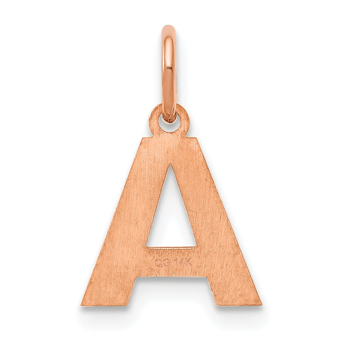 14k Rose Gold A Initial Pendants