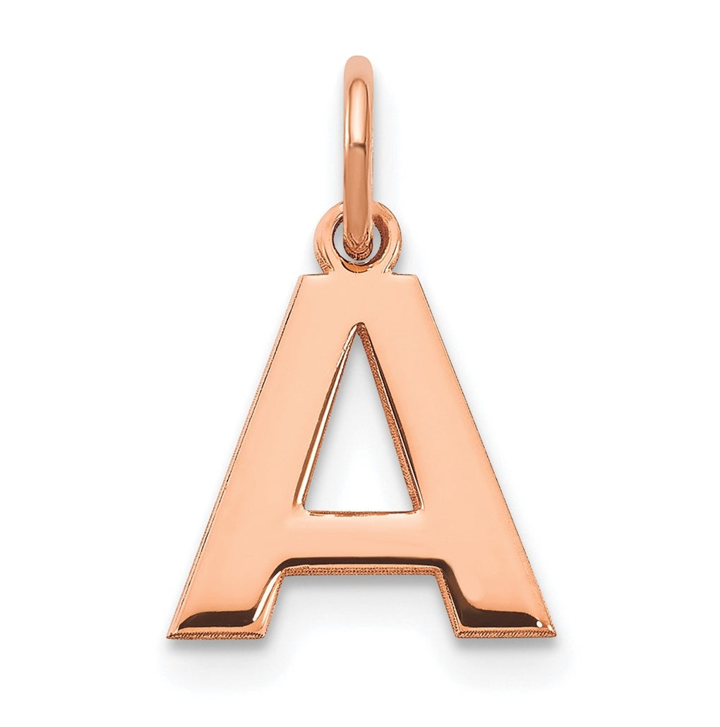 14k Rose Gold A Initial Pendants