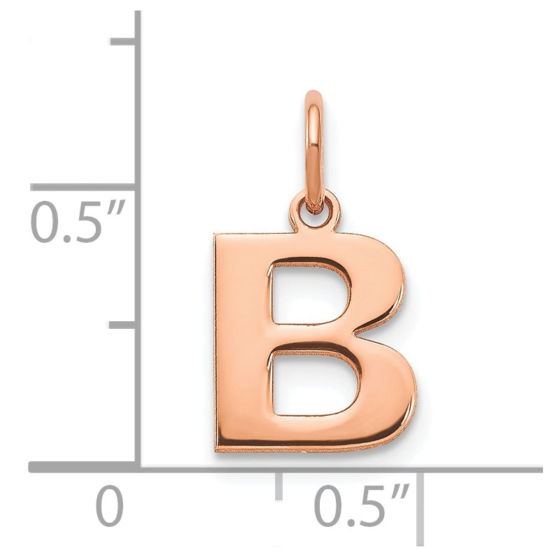 Sterling Silver Rose Gold Plated Letter B Initial Pendant