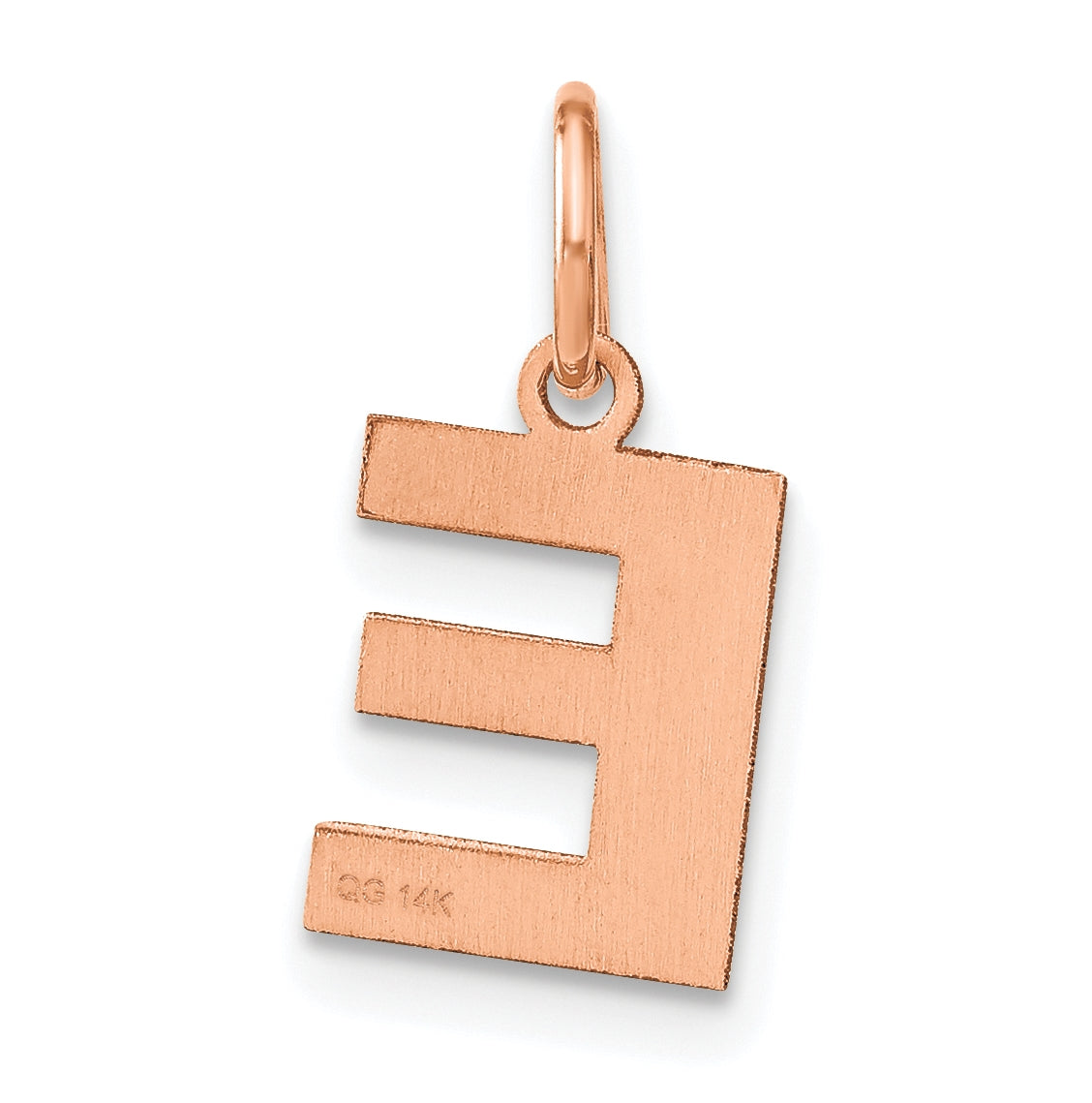 14k Rose Gold E Initial Pendants