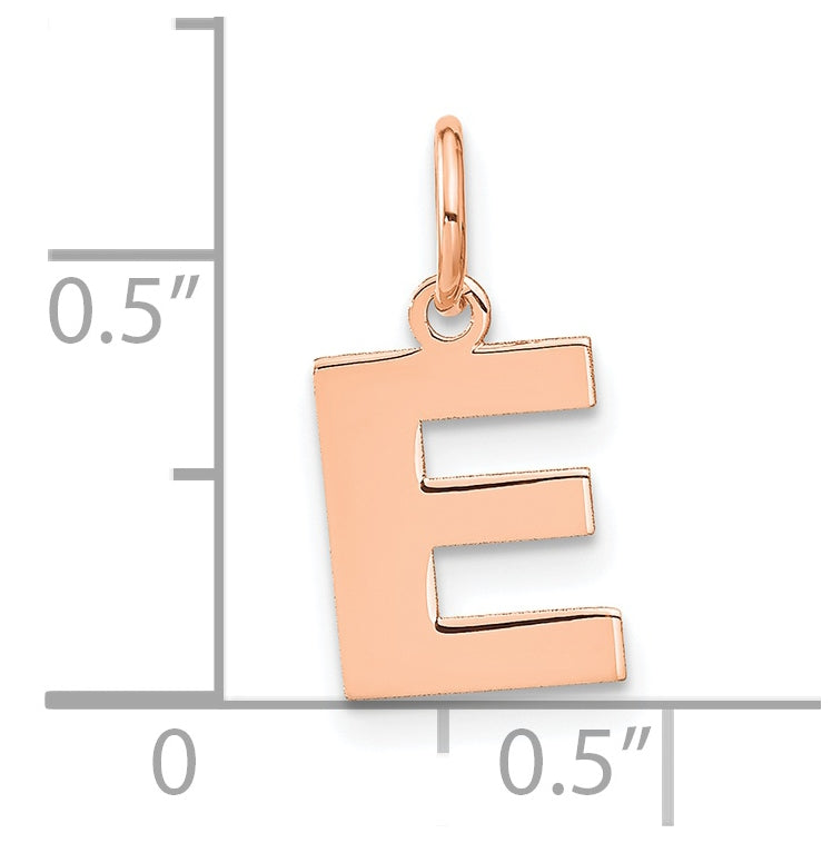14k Rose Gold E Initial Pendants