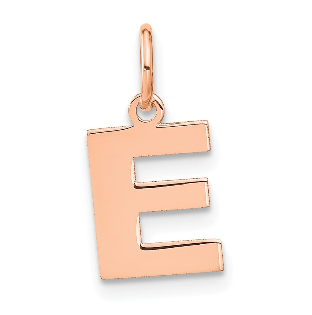 14k Rose Gold E Initial Pendants