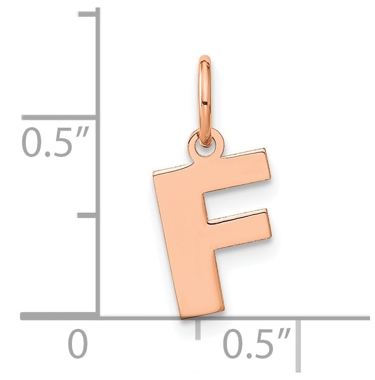 Sterling Silver Rose Gold Plated Letter F Initial Pendant