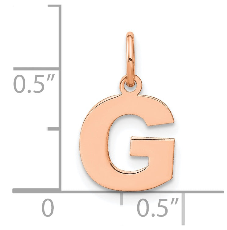 14k Rose Gold G Initial Pendants