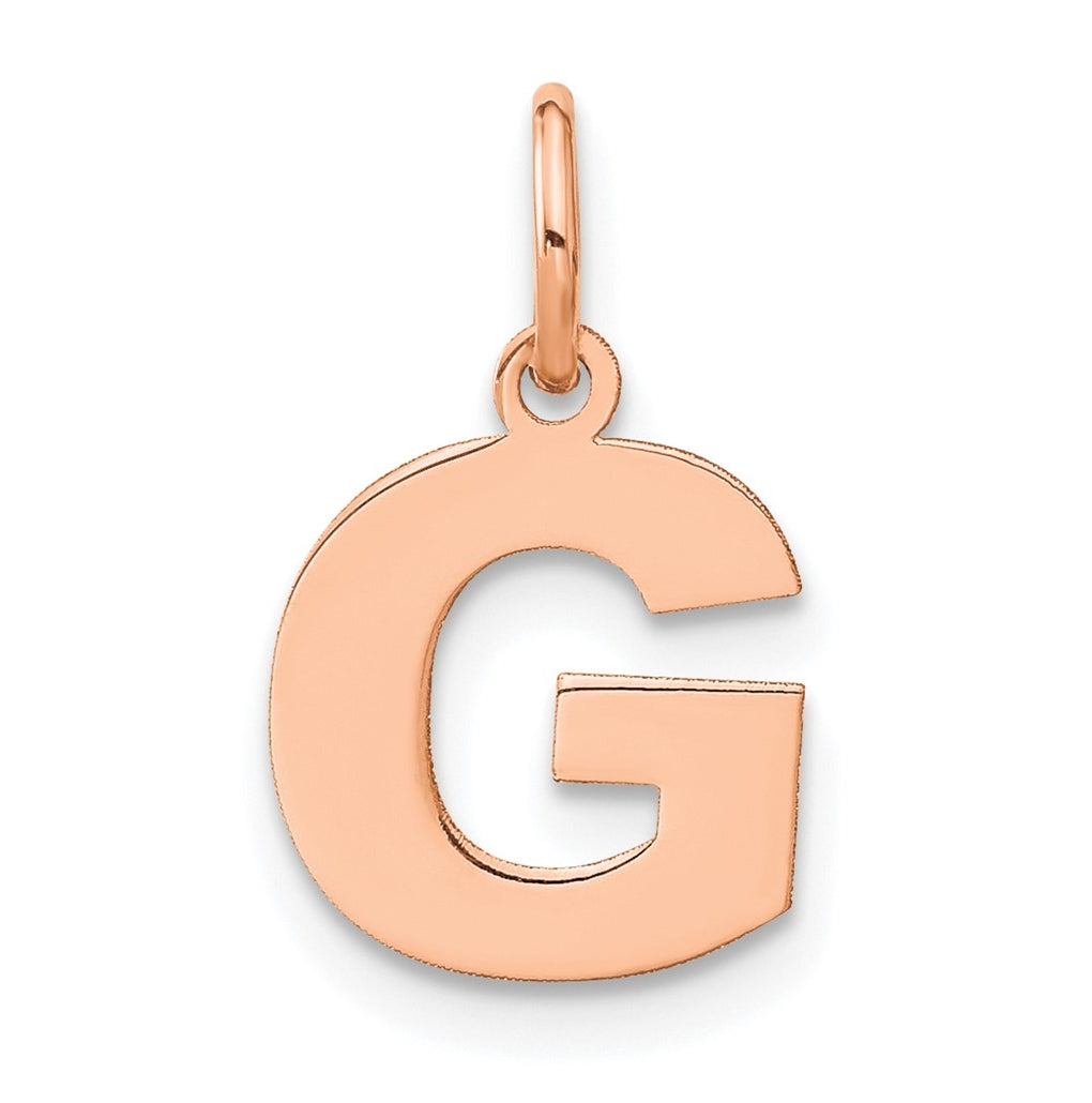 14k Rose Gold G Initial Pendants