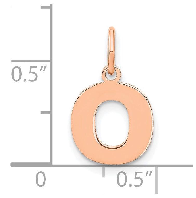 14k Rose Gold O Initial Pendants