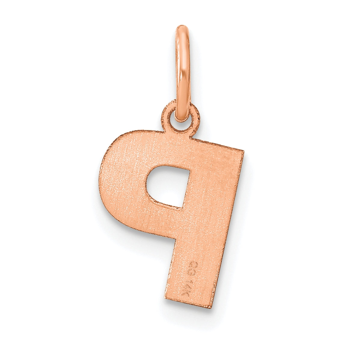 Sterling Silver Rose Gold Plated Letter P Initial Pendant