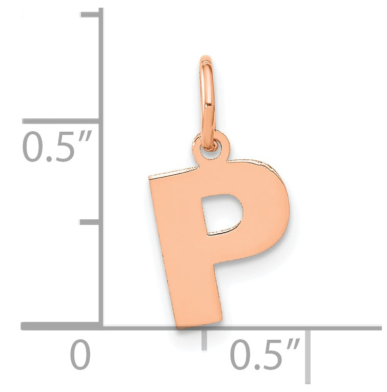 Sterling Silver Rose Gold Plated Letter P Initial Pendant