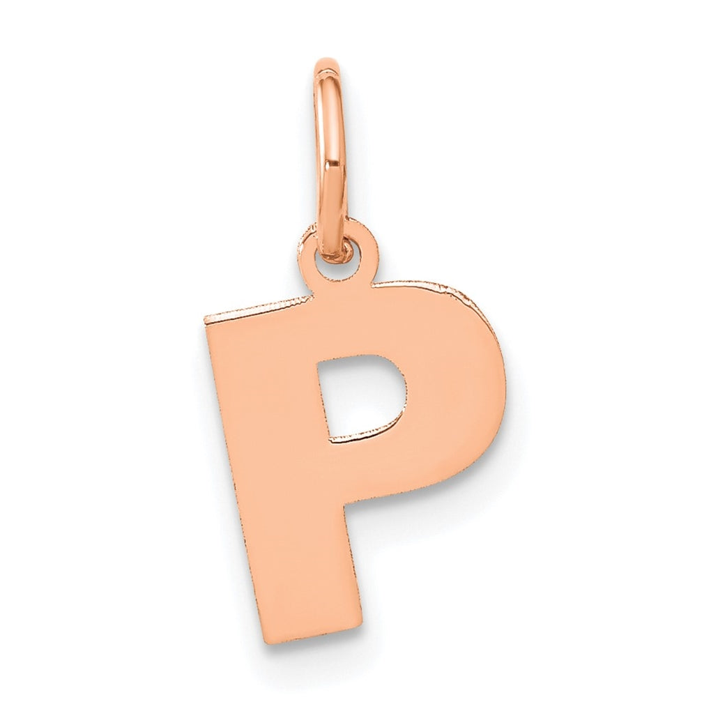 Sterling Silver Rose Gold Plated Letter P Initial Pendant