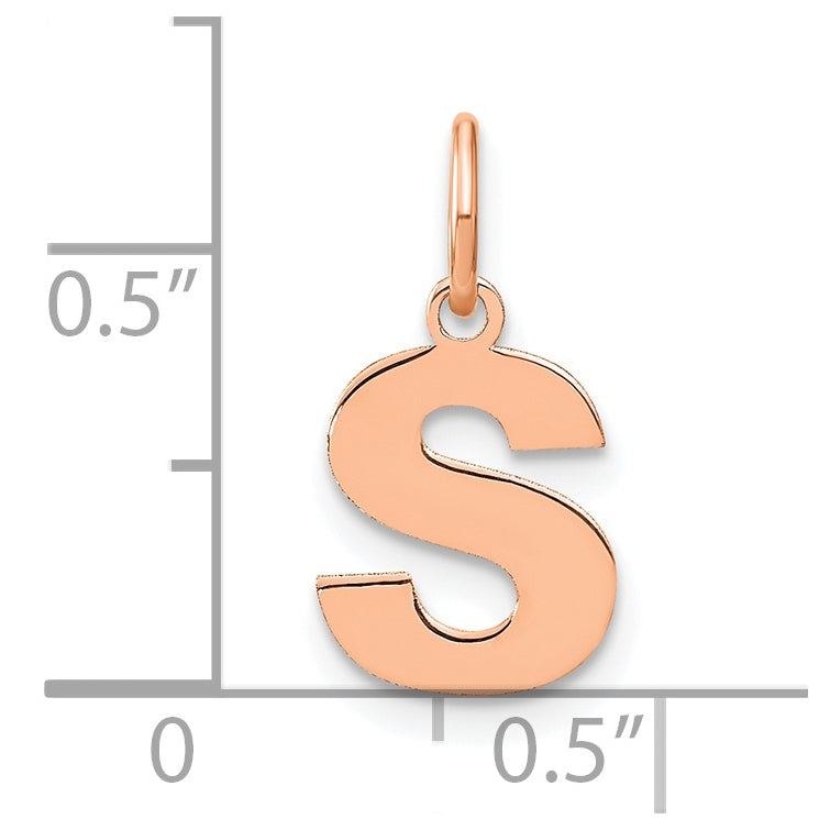 Sterling Silver Rose Gold Plated Letter S Initial Pendant