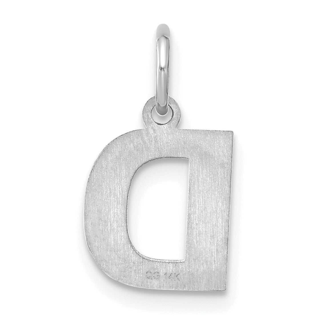 14K White Gold D Initial Pendant