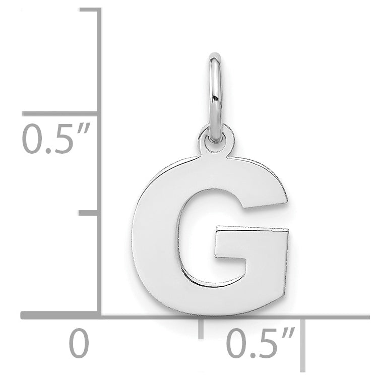 14K White Gold G Initial Pendant