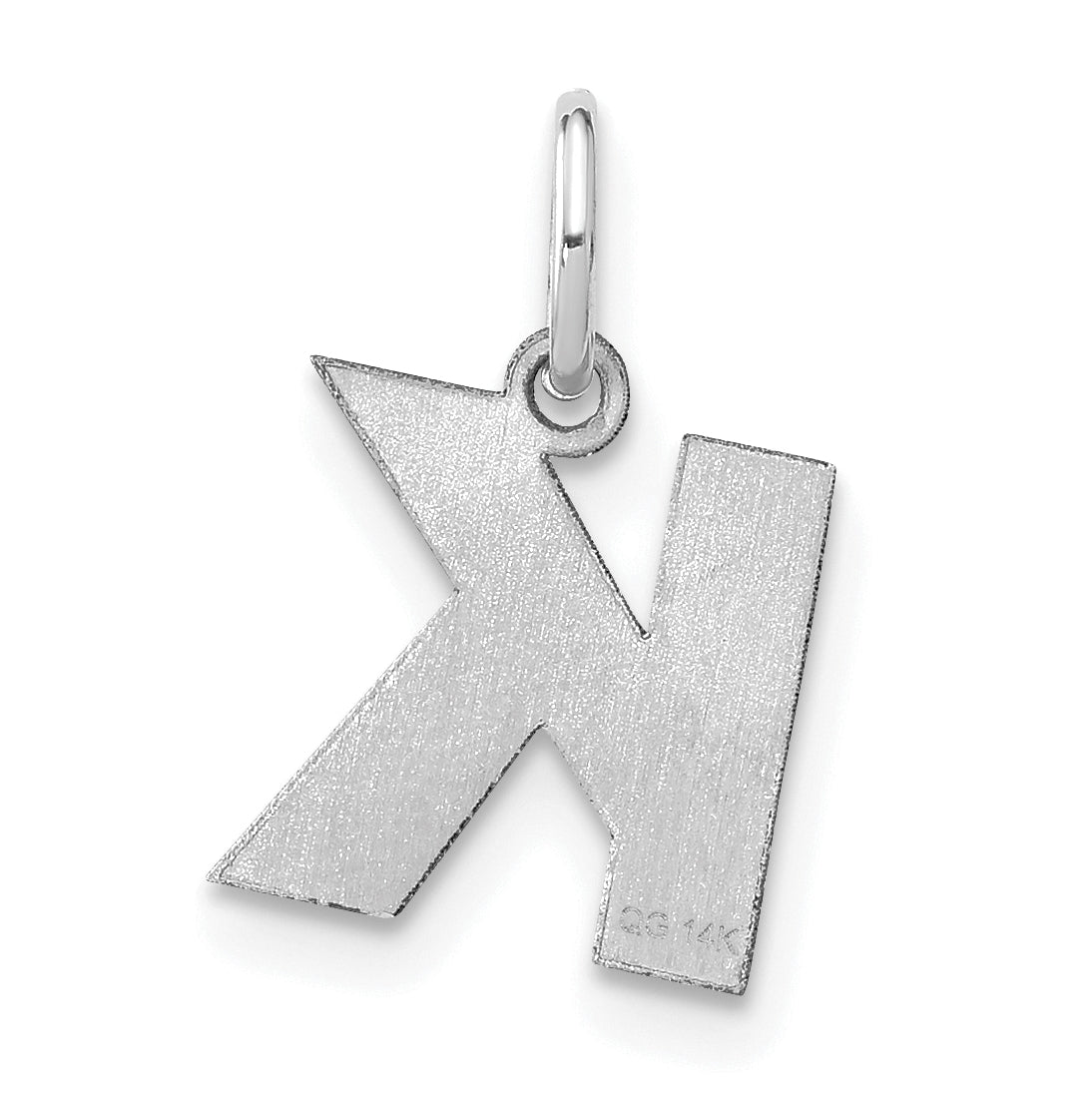 14K White Gold Or Sterling Silver Rhodium Plated Or Rose Plated Letter Initial Pendant