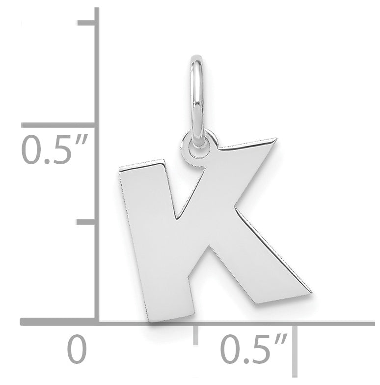 Sterling Silver Rhodium plated K Initial-Pendant