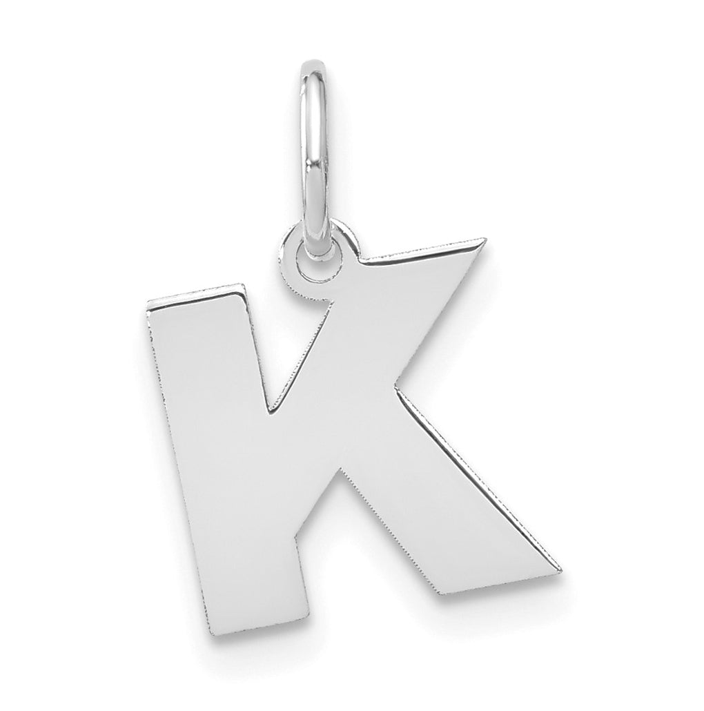 14K White Gold Or Sterling Silver Rhodium Plated Or Rose Plated Letter Initial Pendant