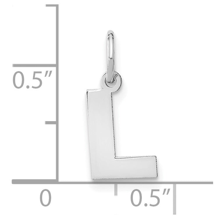 Sterling Silver Rhodium plated L Initial-Pendant