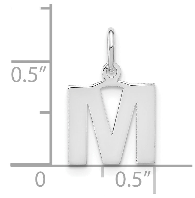 Sterling Silver Rhodium plated M Initial-Pendant