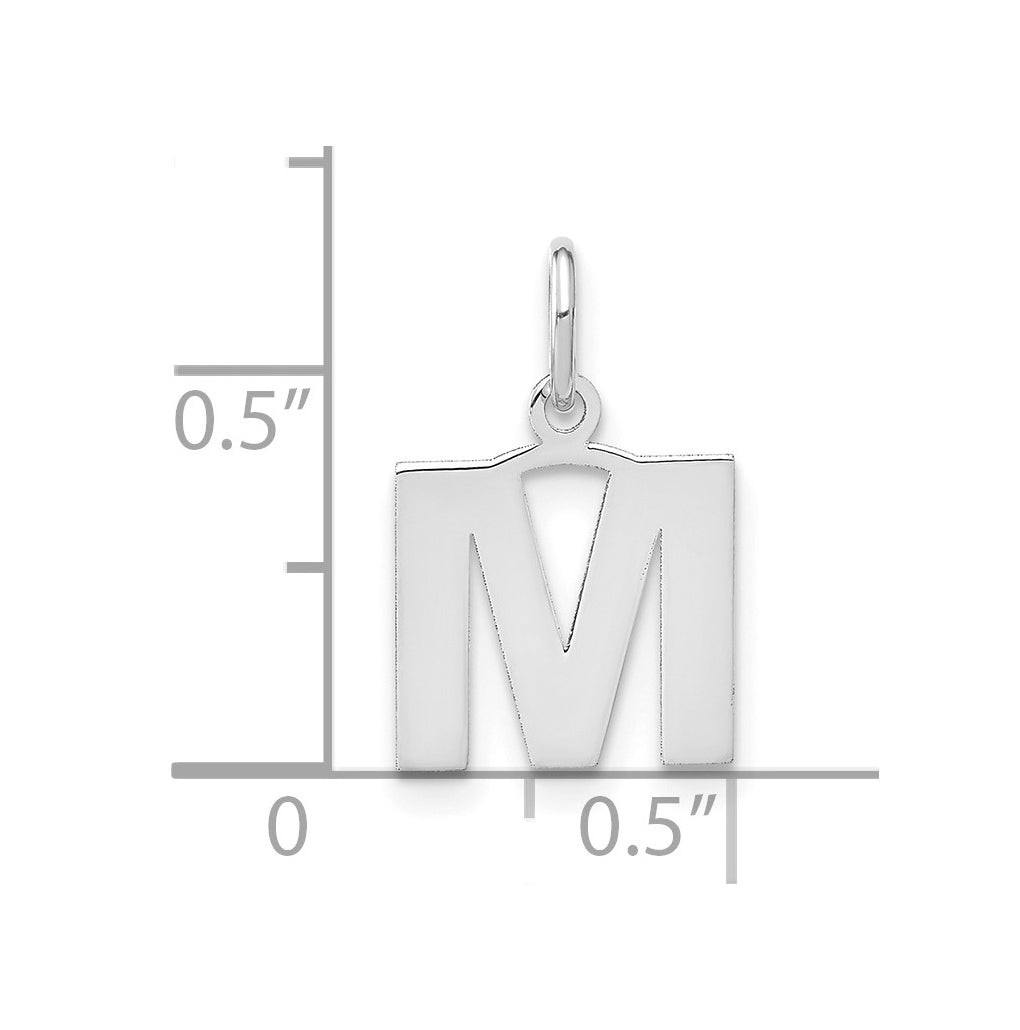 14K White Gold Or Sterling Silver Rhodium Plated Or Rose Plated Letter Initial Pendant