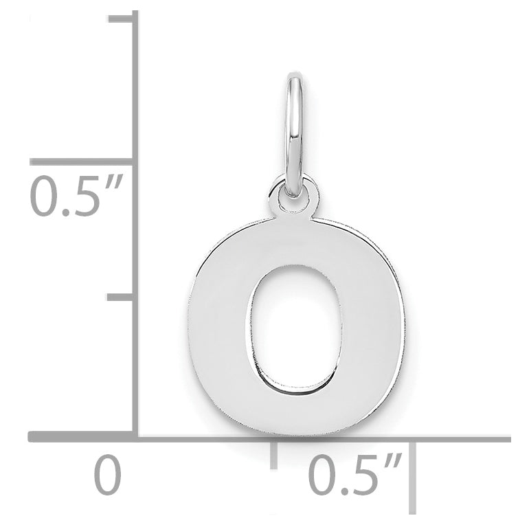 14K White Gold O Initial Pendant