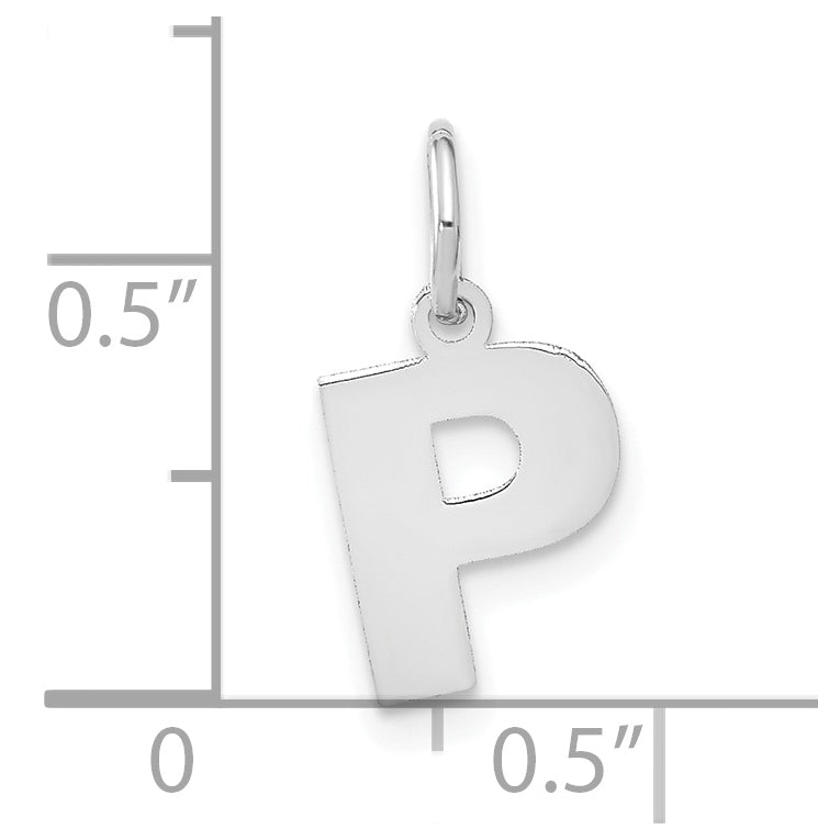 Sterling Silver Rhodium plated P Initial-Pendant