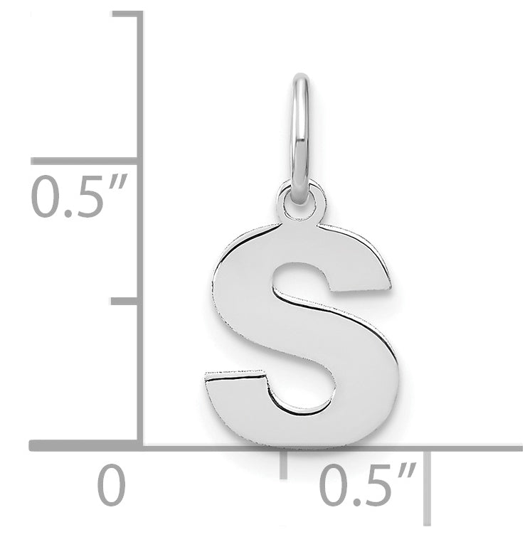 Sterling Silver Rhodium plated S Initial-Pendant