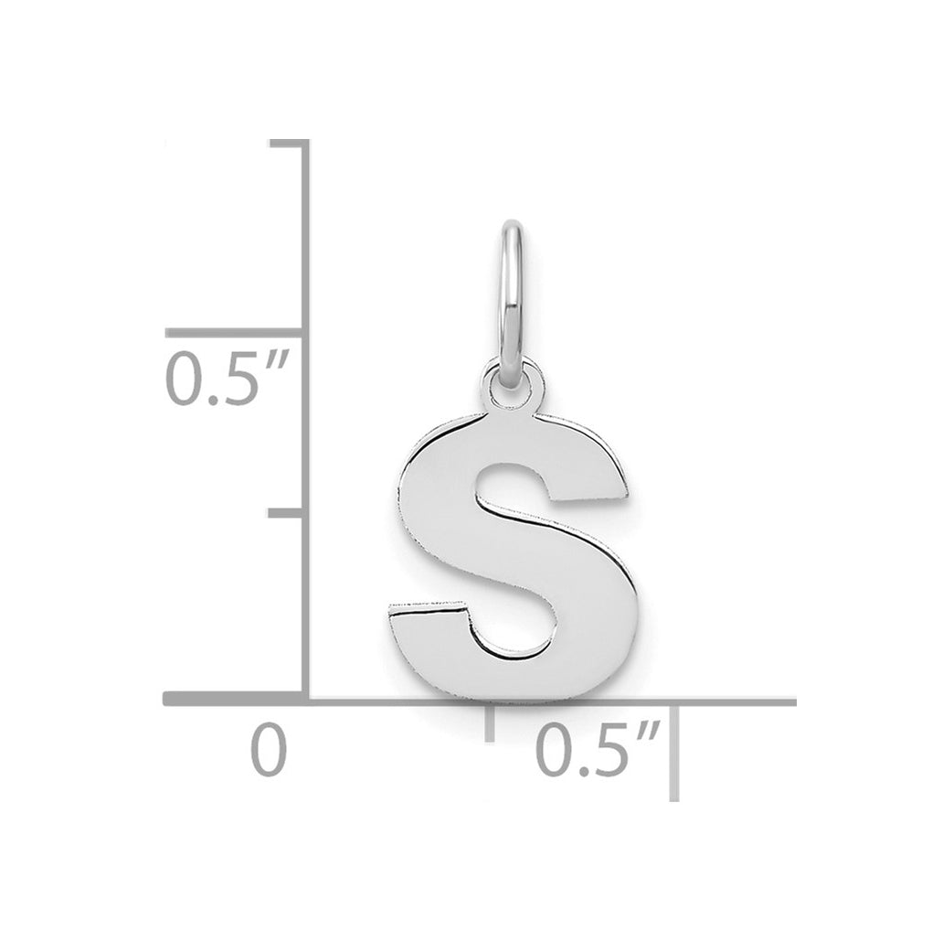 14K White Gold Or Sterling Silver Rhodium Plated Or Rose Plated Letter Initial Pendant