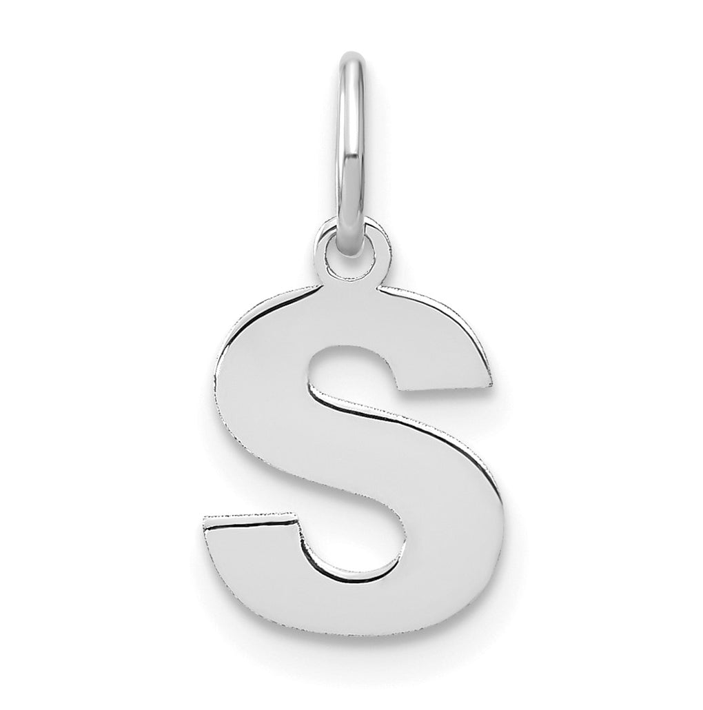 14K White Gold Or Sterling Silver Rhodium Plated Or Rose Plated Letter Initial Pendant