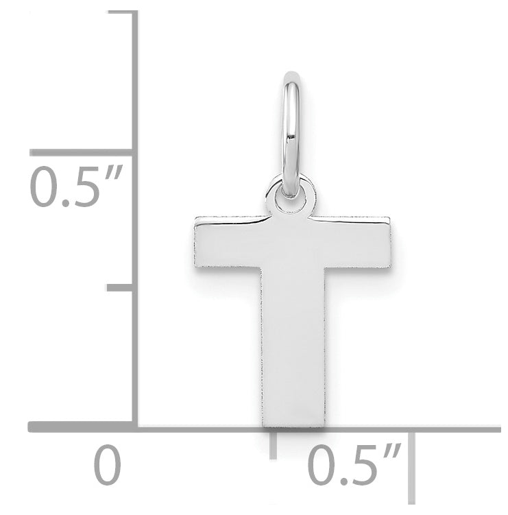 14K White Gold T Initial Pendant