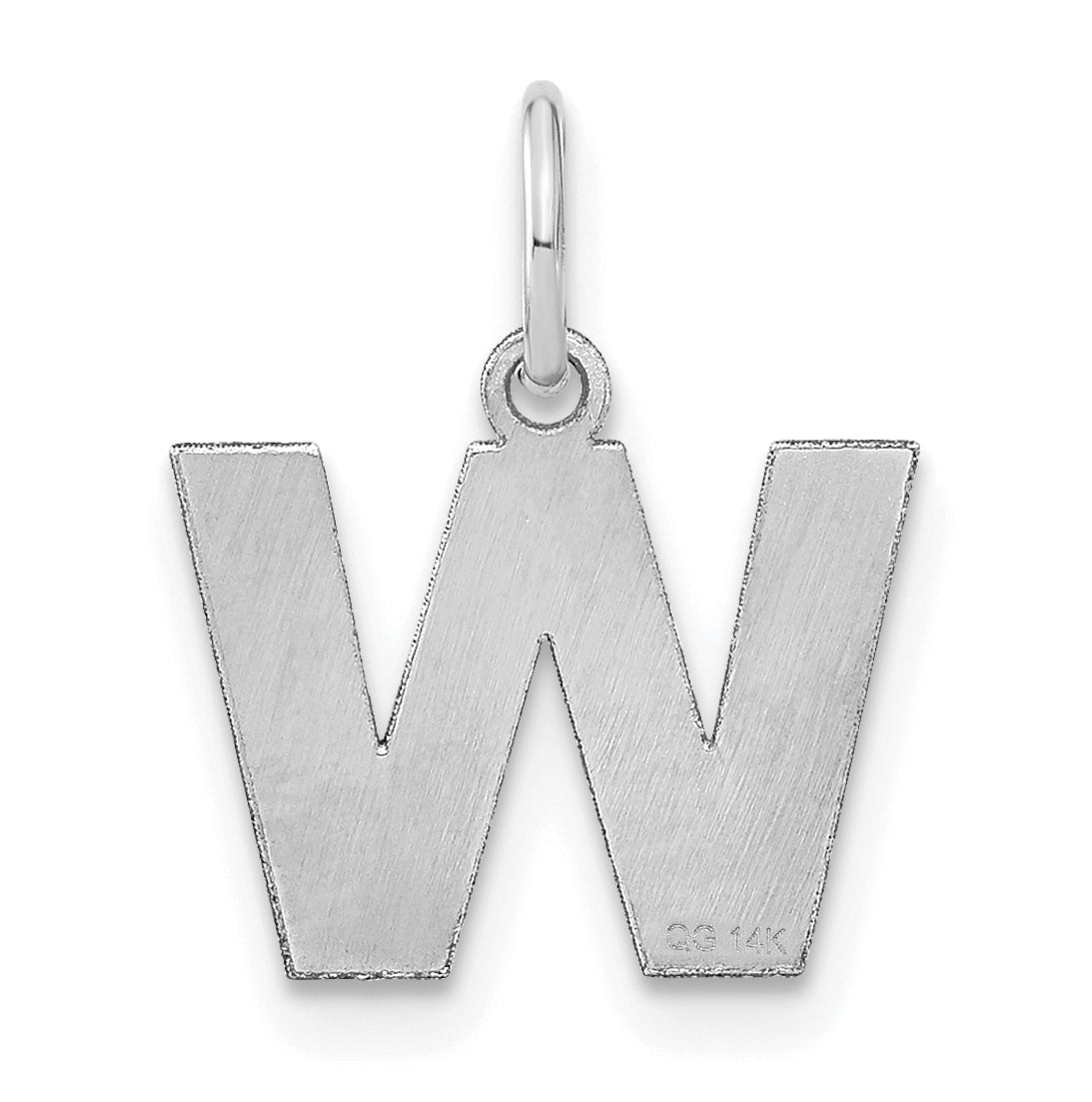 14K White Gold Or Sterling Silver Rhodium Plated Or Rose Plated Letter Initial Pendant