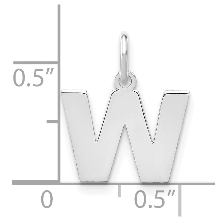 Sterling Silver Rhodium plated W Initial-Pendant