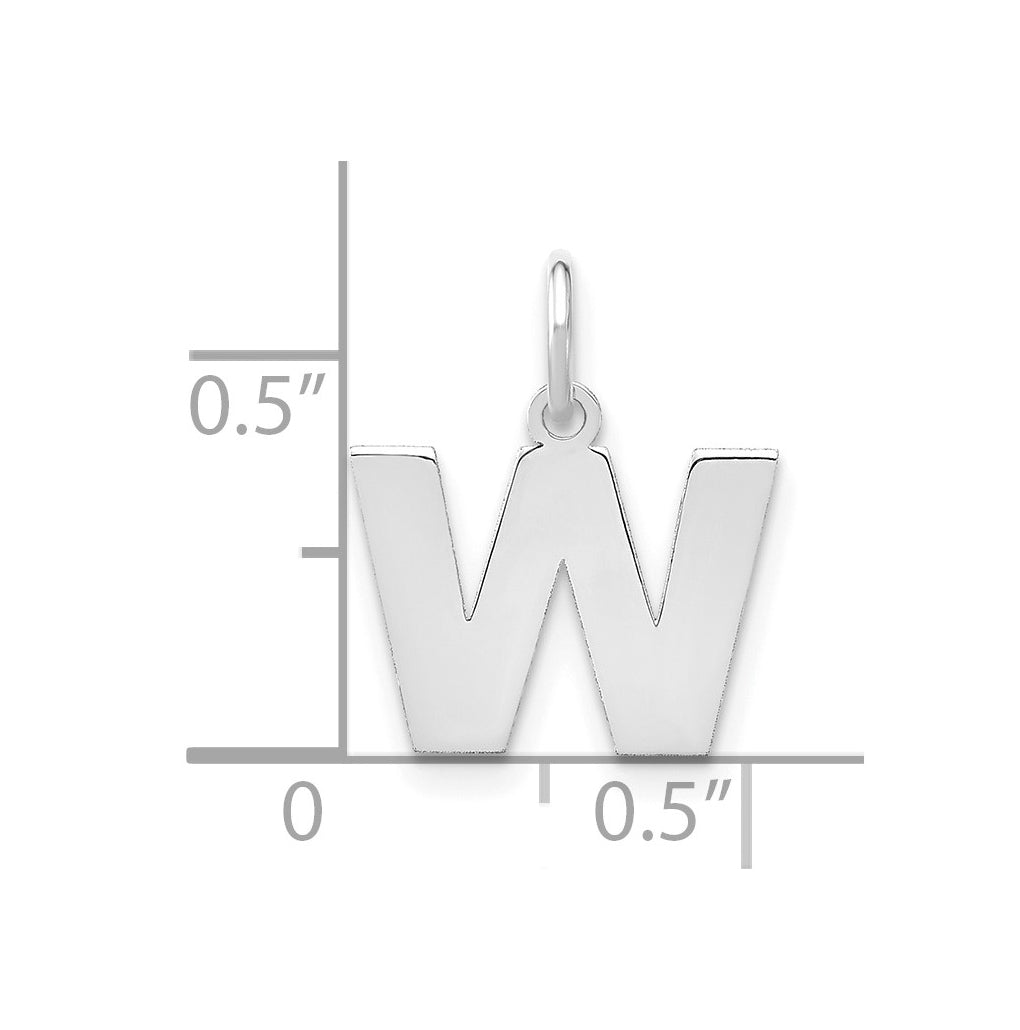14K White Gold Or Sterling Silver Rhodium Plated Or Rose Plated Letter Initial Pendant