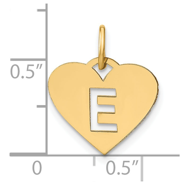 14K Yellow Gold Initial Letter E Initial Charm