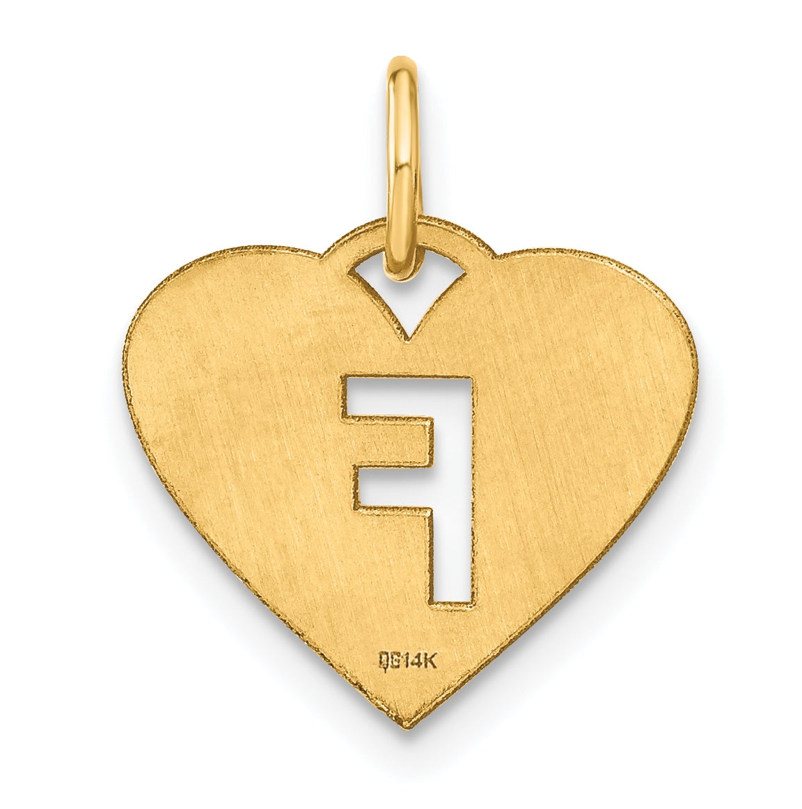 Sterling Silver Gold plated Initial Letter F Heart Initial Charm