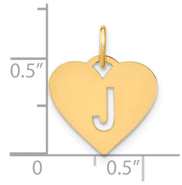 14K Yellow Gold Initial Letter J Initial Charm