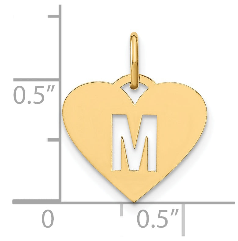 14K Yellow Gold Initial Letter M Initial Charm