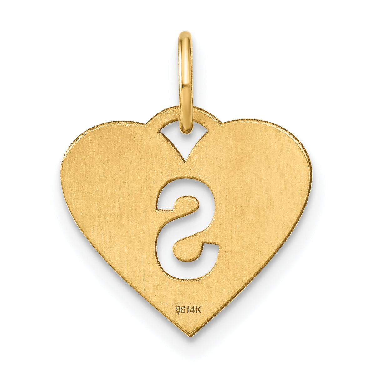Sterling Silver Gold plated Initial Letter S Heart Initial Charm