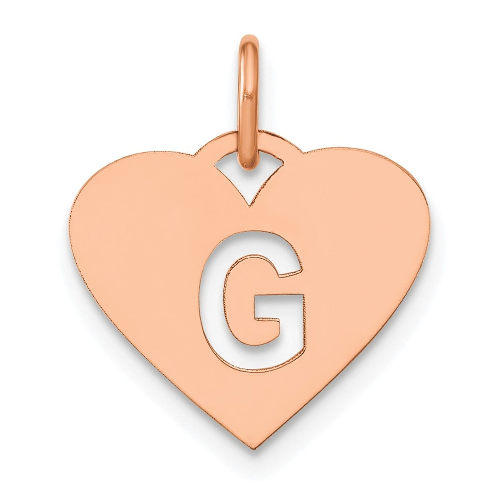 Sterling Silver Gold-plated Or Rose Gold Initial Letter Heart Initial Charm