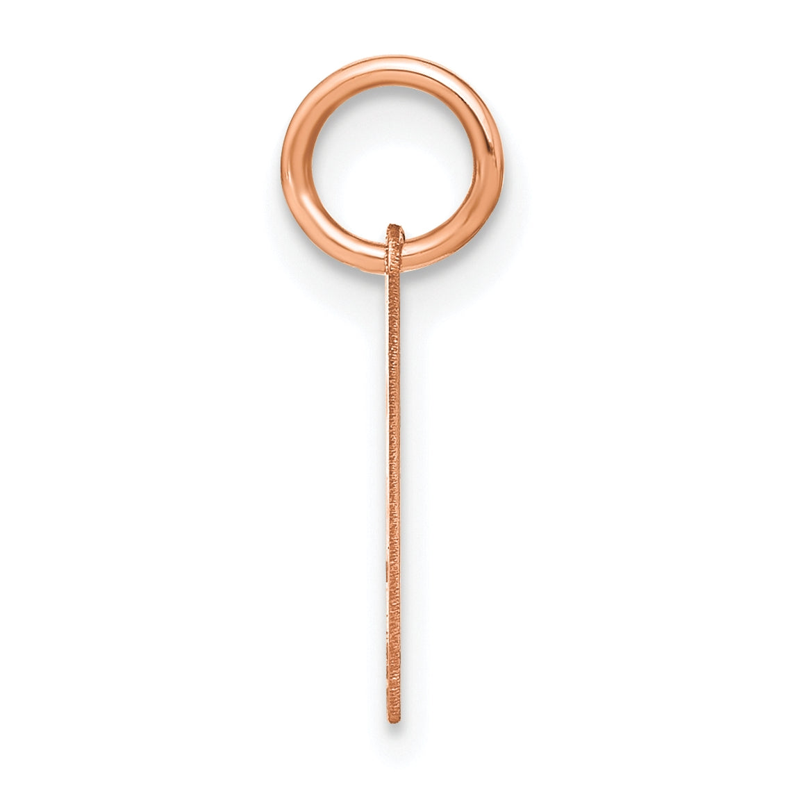 14k Rose Gold Initial Letter L Heart Initial Charm