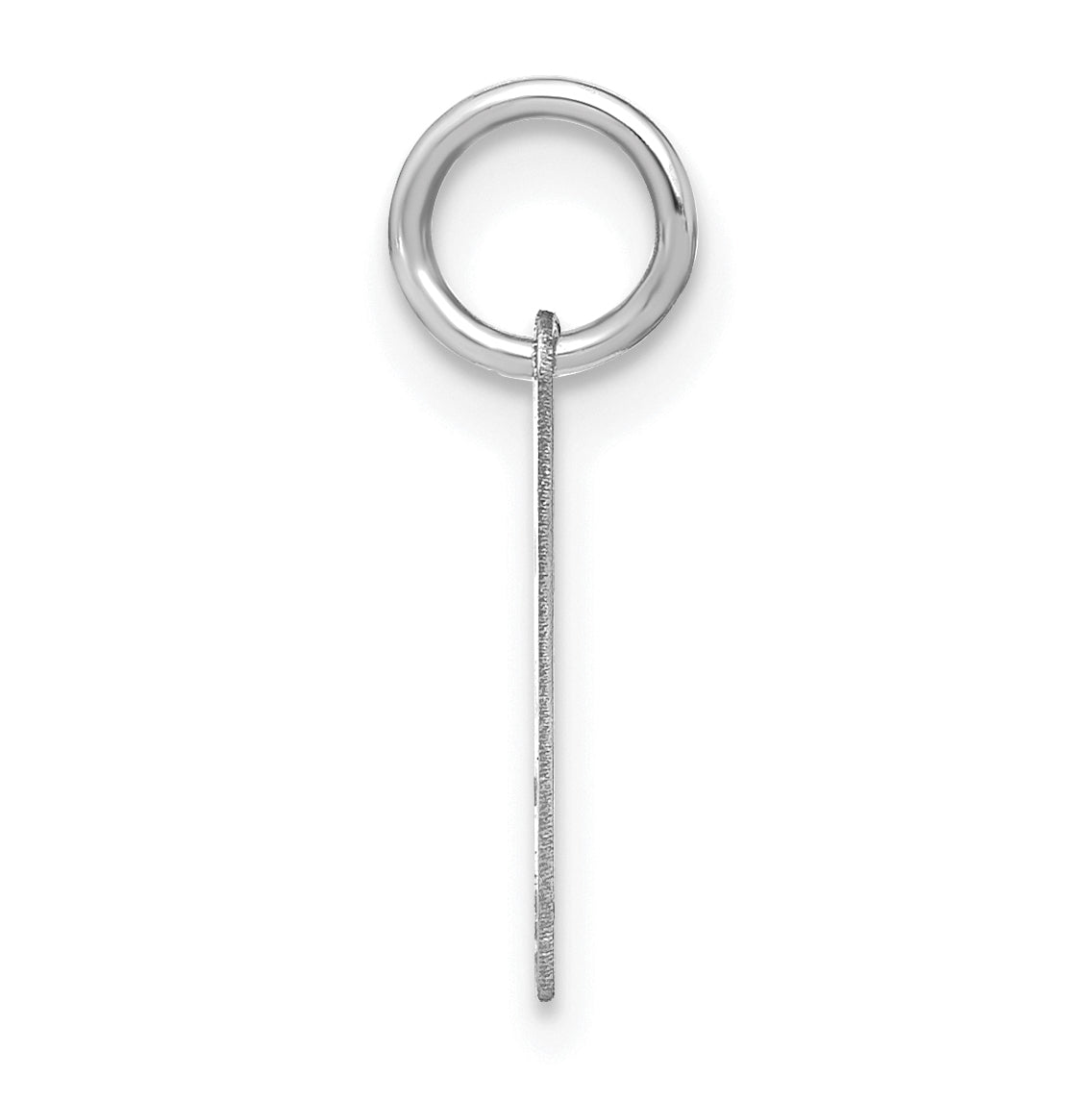 14K White Gold Initial Letter O Initial Charm