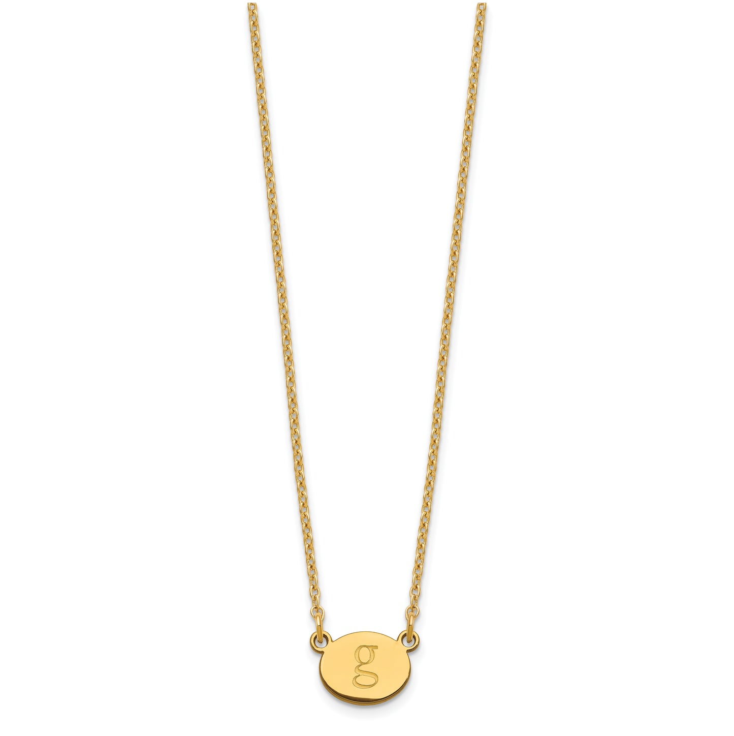 Sterling Silver Gold Plated Initial Oval Necklace