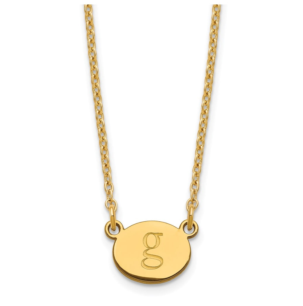 Sterling Silver Gold Plated Initial Oval Necklace